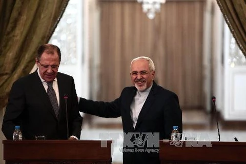 Ngoại trưởng Nga Sergei Lavrov đưa ra phát biểu trong chuyến thăm Iran (Nguồn: AFP/TTXVN)