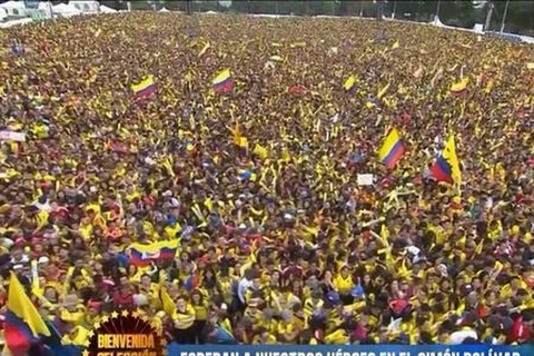 Biển người tung hô chiến tích của tuyển Colombia ở World Cup