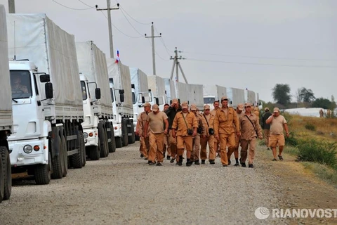 Toàn bộ đoàn xe cứu trợ thứ hai của Nga đã tới Lugansk suôn sẻ