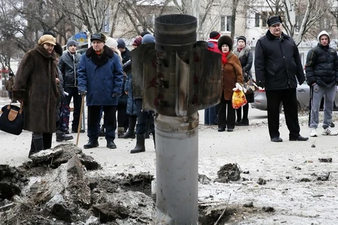 Bệnh viện ở Donetsk dính đạn pháo trong lúc diễn ra cuộc gặp 4 bên
