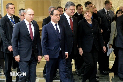 Hội nghị bốn bên ở Minsk kết thúc sau 16 giờ đàm phán căng thẳng