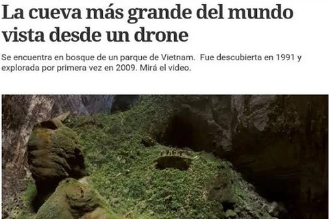 Báo Argentina ca ngợi vẻ đẹp ấn tượng của hang Sơn Đoòng