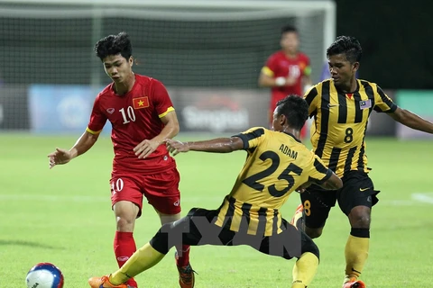 U23 Malaysia nhận trận thua mất mặt trước tuyển Việt Nam ở SEA Games 28. (Ảnh: Quốc Khánh/TTXVN)