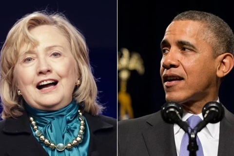Tổng thống Mỹ Barack Obama và bà Hillary Clinton. (Nguồn: AP)