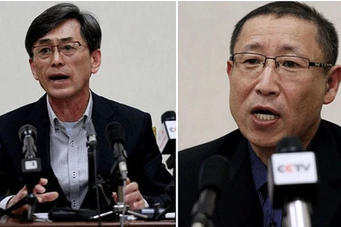 Hai công dân Hàn Quốc Kim Kuk Gi (trái) và Choe Chun Gil. (Nguồn: AP)