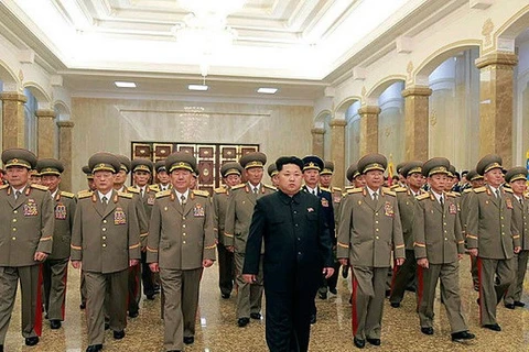 Lãnh đạo Triều Tiên Kim Jong-un tại Cung điện Mặt Trời. (Nguồn: telegraph.co.uk)