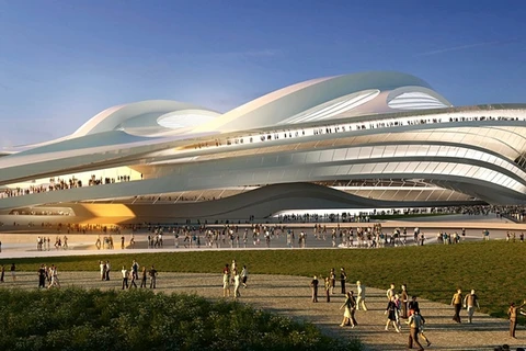 Thiết kế sân vận động của kiến trúc sư Zaha Hadid. (Nguồn: AP)