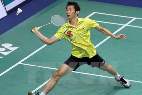 Tay vợt Nguyễn Tiến Minh được đặt nhiều kỳ vọng ở giải năm nay. (Ảnh: Quang Nhựt/TTXVN)