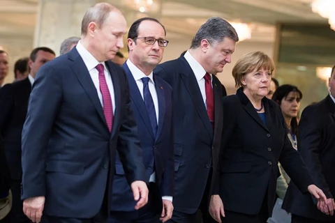 Các nhà lãnh đạo Bộ tứ Normandie. (Nguồn: vestnikkavkaza.net)