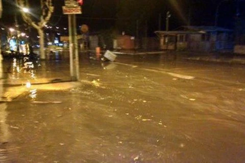 Nước biển dâng cao tràn vào khu vực thành phố Coquimbo. (Nguồn: Reuters)