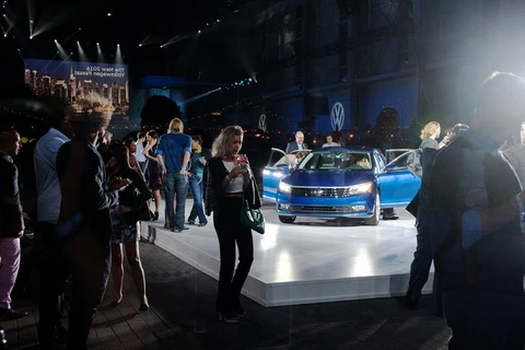 Một mẫu xe của Volkswagen tại triển lãm ôtô ở Mỹ. (Nguồn: The New York Times) 