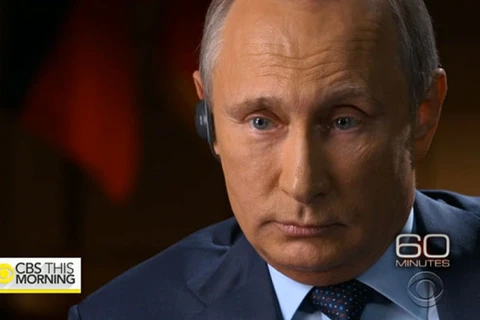 Tổng thống Nga Vladimir Putin trả lời phỏng vấn trong chương trình 60 Minutes. (Nguồn: CBS)