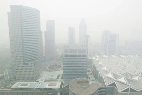 Tình trạng khói mù trầm trọng ở Singapore. (Nguồn: straitstimes.com)