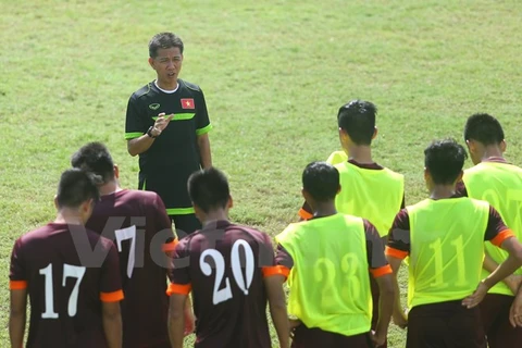 U19 Việt Nam sẵn sàng đánh bại Brunei. (Ảnh: Minh Chiến/Vietnam+)