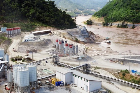 Công trình xây dựng đập thủy điện Xayaburi tại Lào. (Ảnh: AFP)