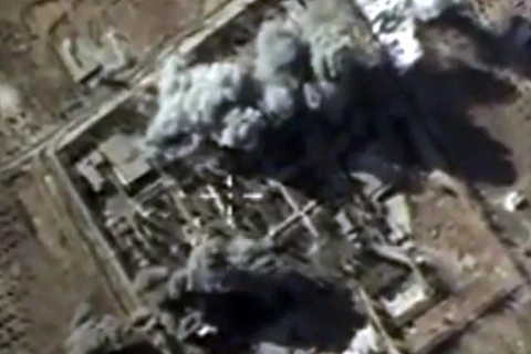 Máy bay Nga không kích trúng một mục tiêu khủng bố ở Syria (Nguồn: AFP)