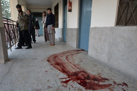 Hiện trường vụ tấn công tại Đại học Bacha Khan. (Nguồn: AFP)