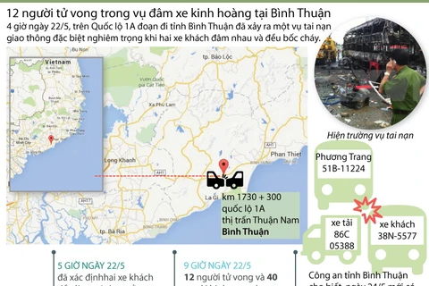 [Infographics] Nhìn lại vụ tai nạn giao thông kinh hoàng ở Bình Thuận