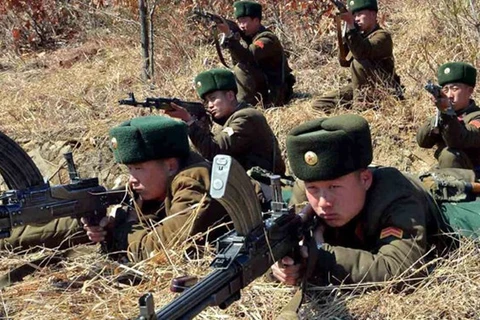 Binh sỹ Triều Tiên trong một cuộc diễn tập quân sự. (Nguồn: KCNA)