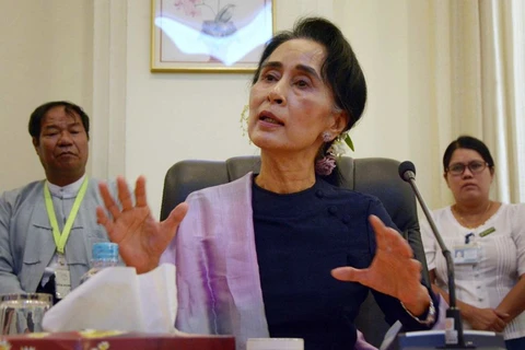 Cố vấn Nhà nước kiêm Ngoại trưởng Myanmar Aung San Suu Kyi. (Nguồn: AFP)