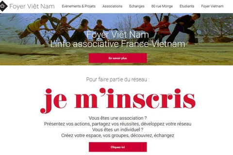 Giao diện cổng thông tin ''foyer-vietnam.org.'' (Ảnh chụp màn hình)