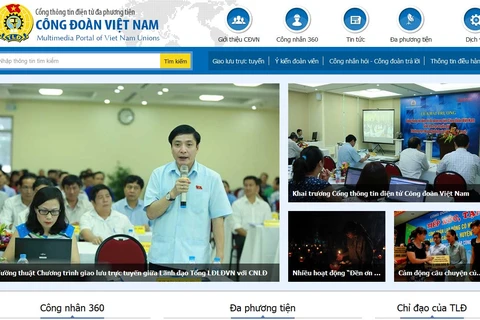 Giao diện Cổng thông tin điện tử đa phương tiện Công đoàn Việt Nam. (Ảnh chụp màn hình)