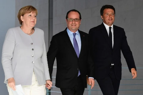 Lãnh đạo ba nước Italy, Đức, Pháp. (Nguồn: AFP)