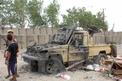 Hiện trường một vụ đánh bom xe ở Yemen. Ảnh minh họa.(Nguồn: AFP/TTXVN)