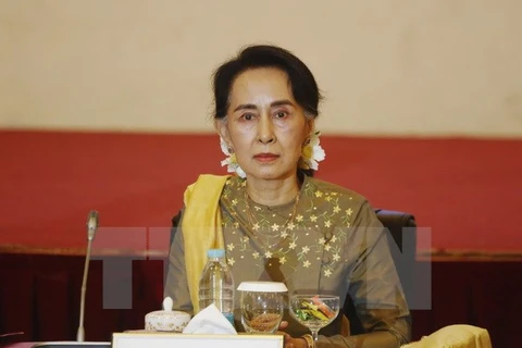 Cố vấn Nhà nước Myanmar Aung San Suu Kyi. (Nguồn: EPA/TTXVN)