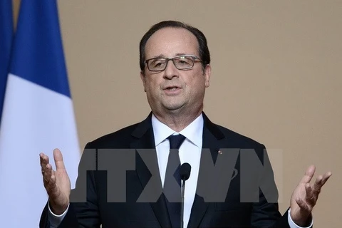 Tổng thống Pháp Francois Hollande tại thủ đô Paris ngày 18/10. (Ảnh: AFP/TTXVN)