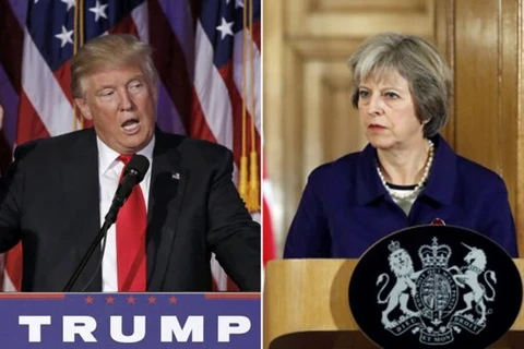 Thủ tướng Anh Theresa May và Tổng thống đắc cử Mỹ Donald Trump. (Nguồn: Reuters)
