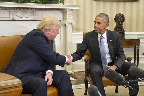Cuộc gặp giữa Tổng thống Obama và ông Trump. (Nguồn: REX)
