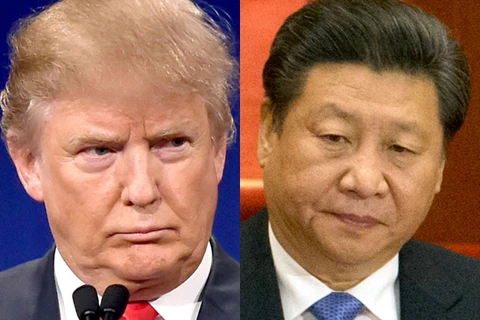 Chủ tịch Trung Quốc Tập Cận Bình (phải) và Tổng thống đắc cử Mỹ Donald Trump. (Nguồn: Chicago Sun-Times)