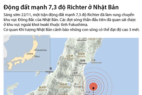 [Infographics] Nhìn lại trận động đất mạnh 7,3 độ Richter ở Nhật