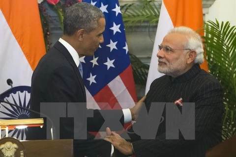 Thủ tướng Ấn Độ Narendra Modi (phải) và Tổng thống Mỹ Barack Obama. (Nguồn: AFP/TTXVN) 