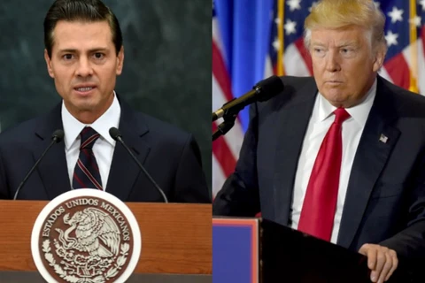 Tổng thống Mỹ Donald Trump (phải) và người đồng cấp Mexico Enrique Pena Nieto. (Nguồn: CNN)