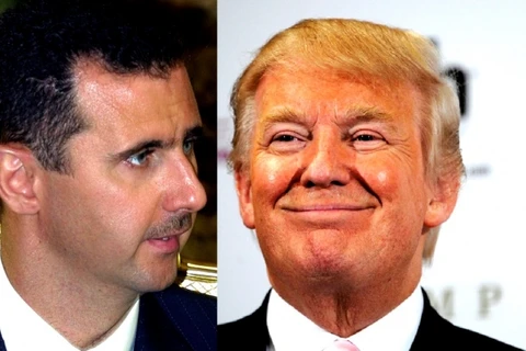 Tổng thống Syria Bashar al-Assad (trái) và Tổng thống Mỹ Donald Trump. (Nguồn: Baladi News)