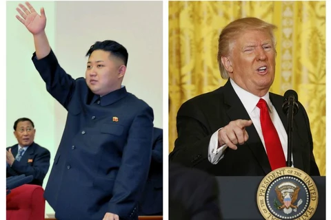 Nhà lãnh đạo Triều Tiên Kim Jong-un (trái) và Tổng thống Mỹ Donald Trump. (Nguồn: dailyrecord.co.uk)