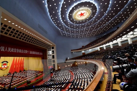 Toàn cảnh lễ khai mạc kỳ họp thứ ba, khóa VII Hội nghị Chính trị Hiệp thương Nhân dân Trung Quốc.(Nguồn: AFP/TTXVN)
