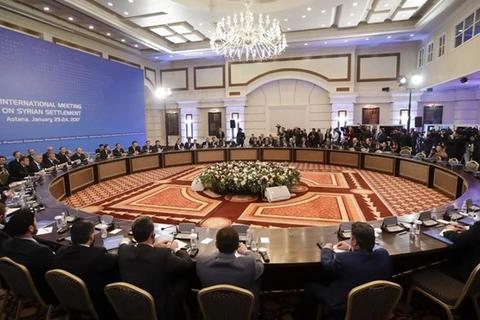 Quang cảnh vòng đàm phán hòa bình ở Syria diễn ra ở thủ đô Astana của Kazakhstan hồi tháng 1. (Nguồn: NPR)