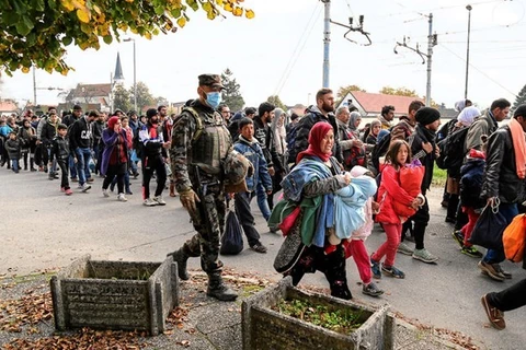 Người tị nạn Syria tại châu Âu. (Nguồn: AFP)
