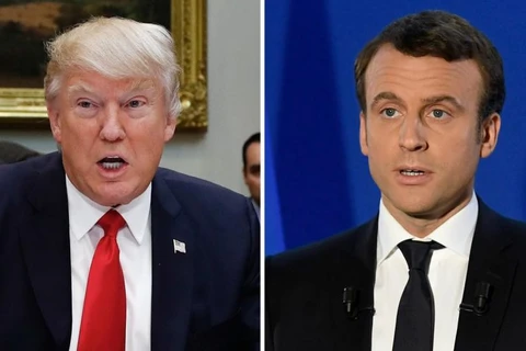 Tổng thống Mỹ Donald Trump (trái) và người đồng cấp Pháp Emmanuel Macron. (Nguồn: Fox News)