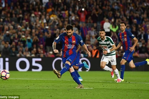 Phong độ ấn tượng của Lionel Messi là chưa đủ để giúp Barca bảo vẹ ngôi vương ở La Liga. (Nguồn: Getty)