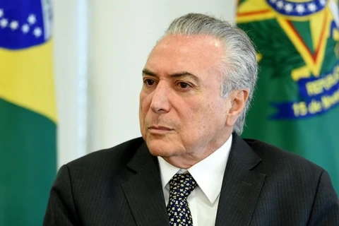 Tổng thống Brazil Michel Temer tại cuộc họp ở Brasilia ngày 25/5. (Nguồn: AFP/TTXVN)