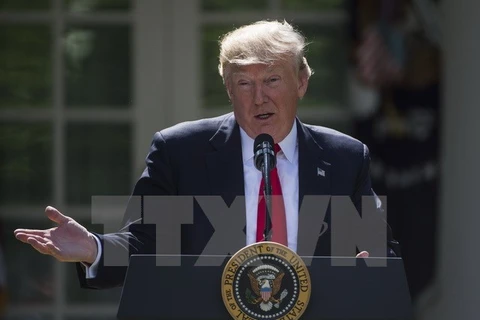 Tổng thống Mỹ Donald Trump phát biểu ở thủ đô Washington ngày 1/6. (Nguồn: EPA/TTXVN)