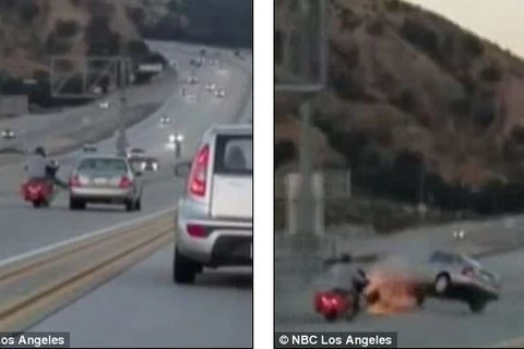 Tài xế ôtô gây tai nạn kinh hoàng trên đường cao tốc vì cố ép xe máy