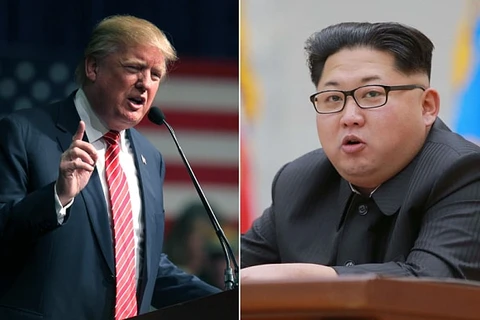 Tổng thống Mỹ Donald Trump (trái) và nhà lãnh đạo Triều Tiên Kim Jong-un. (Nguồn: AP)