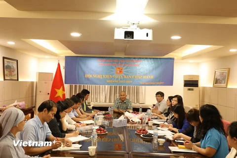 Đại sứ Việt Nam tại Hàn Quốc Nguyễn Vũ Tú chỉ đạo hội nghị. (Ảnh: Vũ Toàn/Vietnam+)