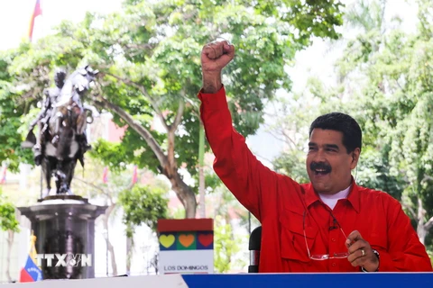 Tổng thống Venezuela Nicolas Maduro phát biểu tại Caracas ngày 23/7. (Nguồn: EPA/TTXVN)