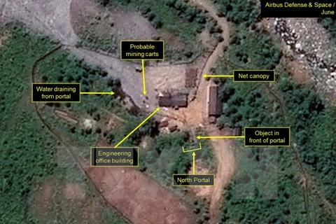 Bãi thử hạt nhân ngầm Punggye-ri của Triều Tiên. (Nguồn: 38 North/TTXVN)